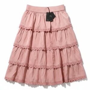 Bamboo Girls TIered Lace Pink Skirt Size 20 Brand New Feminine Chic Pull On